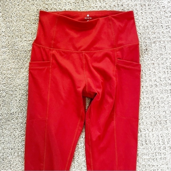 Womens Apana XS Leggings Burnt Orange Teaberry Side Pocket Stretch Fall Autumn - Picture 4 of 10
